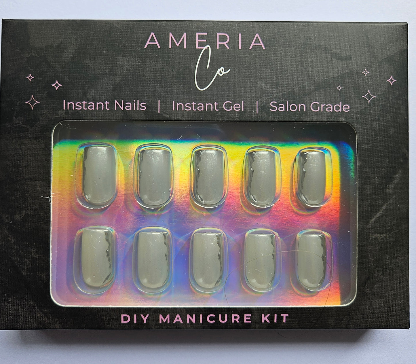Jagged Silver Chrome DIY Manicure Kit