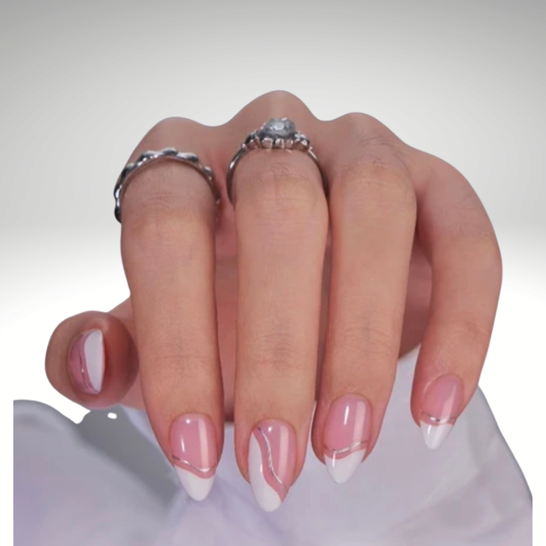 White Abstract DIY Manicure Kit
