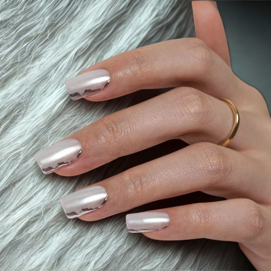 Jagged Silver Chrome DIY Manicure Kit